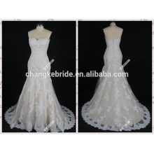 Off White Mermaid Bridal Gown Lace Appliqued Sexy Wedding Dress Supplier